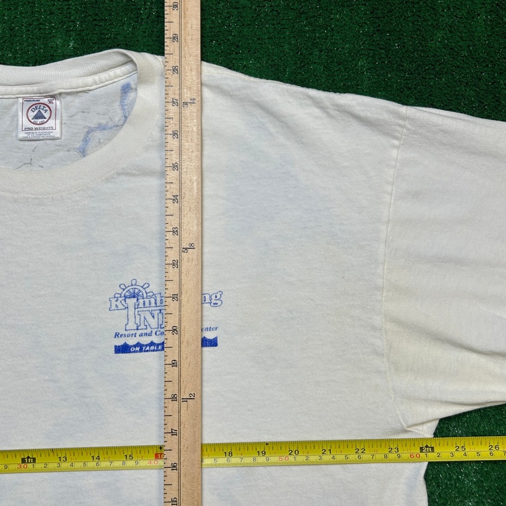 Vintage Delta Table Rock Lake AOP Map Graphic Tee Cream XL Men - Picture 4 of 16
